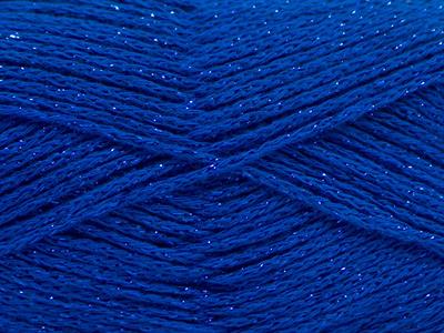 Lot of 8 Skeins Ice Yarns ELEGANT METALLIC COTTON (88% Cotton) Yarn Blue