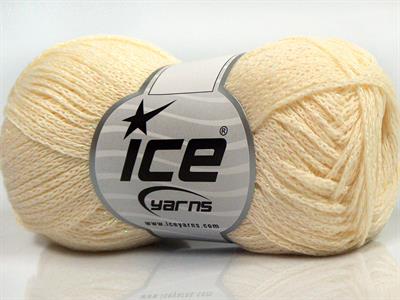 Lot of 8 Skeins Ice Yarns ELEGANT METALLIC COTTON (88% Cotton) Yarn Cream Iridescent
