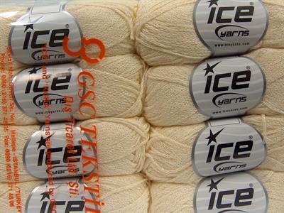Lot of 8 Skeins Ice Yarns ELEGANT METALLIC COTTON (88% Cotton) Yarn Cream Iridescent
