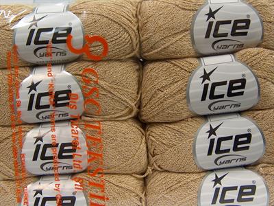 Lot of 8 Skeins Ice Yarns ELEGANT METALLIC COTTON (88% Cotton) Yarn Dark Cream