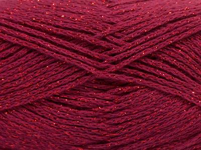 Lot of 8 Skeins Ice Yarns ELEGANT METALLIC COTTON (88% Cotton) Yarn Dark Fuchsia