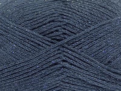 Lot of 8 Skeins Ice Yarns ELEGANT METALLIC COTTON (88% Cotton) Yarn Dark Grey