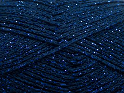 Lot of 8 Skeins Ice Yarns ELEGANT METALLIC COTTON (88% Cotton) Yarn Dark Navy