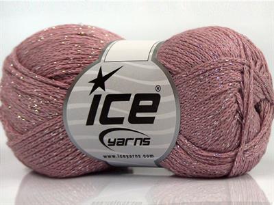 Lot of 8 Skeins Ice Yarns ELEGANT METALLIC COTTON (88% Cotton) Yarn Light Orchid