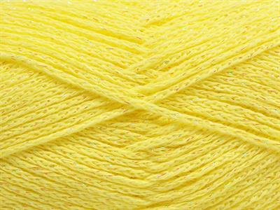 Lot of 8 Skeins Ice Yarns ELEGANT METALLIC COTTON (88% Cotton) Yarn Light Yellow Iridescent