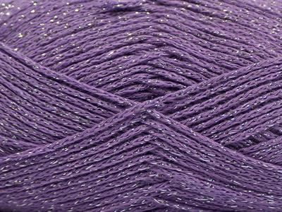 Lot of 8 Skeins Ice Yarns ELEGANT METALLIC COTTON (88% Cotton) Yarn Lilac