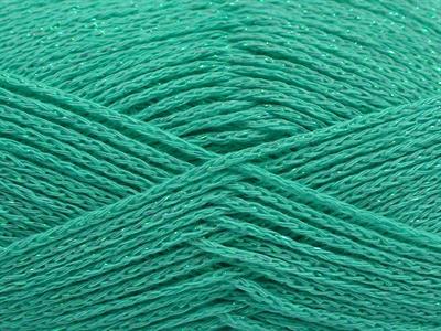 Lot of 8 Skeins Ice Yarns ELEGANT METALLIC COTTON (88% Cotton) Yarn Mint Green