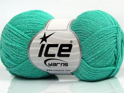 Lot of 8 Skeins Ice Yarns ELEGANT METALLIC COTTON (88% Cotton) Yarn Mint Green