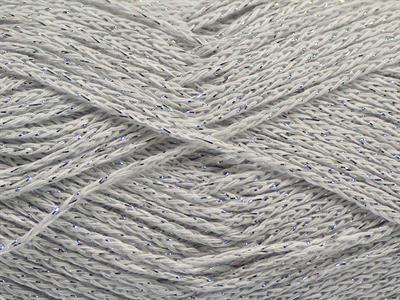 Lot of 8 Skeins Ice Yarns ELEGANT METALLIC COTTON (88% Cotton) Yarn Off White