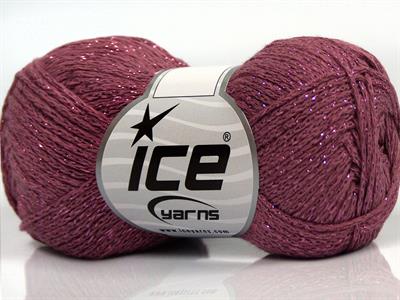 Lot of 8 Skeins Ice Yarns ELEGANT METALLIC COTTON (88% Cotton) Yarn Orchid