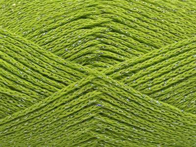 Lot of 8 Skeins Ice Yarns ELEGANT METALLIC COTTON (88% Cotton) Yarn Pistachio Green