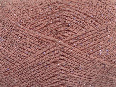 Lot of 8 Skeins Ice Yarns ELEGANT METALLIC COTTON (88% Cotton) Yarn Powder Pink