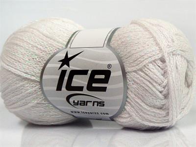 Lot of 8 Skeins Ice Yarns ELEGANT METALLIC COTTON (88% Cotton) Yarn White Iridescent