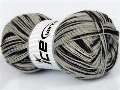 Lot of 4 x 100gr Skeins Ice Yarns ELITE SOCK (75% Superwash Wool) Yarn Grey Shades Black