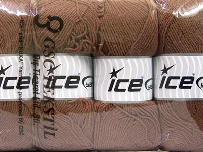 4x100gr. ELITE WOOL Yün, Akrilik Kahverengi Kışlık, Yün, Worsted