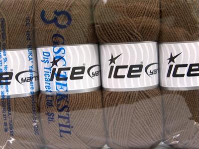 4x100gr. ELITE WOOL Yün, Akrilik Koyu Kahverengi Kışlık, Yün, Worsted
