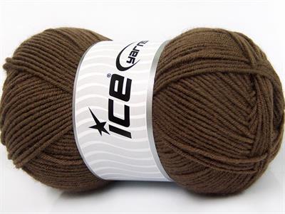 4x100gr. ELITE WOOL Yün, Akrilik Koyu Kahverengi Kışlık, Yün, Worsted