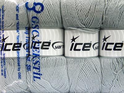 4x100gr. ELITE WOOL Yün, Akrilik Açık Gri Kışlık, Yün, Worsted