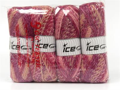 Lot of 4 x 100gr Skeins Ice Yarns ESTRELLA Yarn Pink Shades Lilac Shades Red