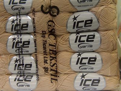 10x30gr. ETAMIN Akrilik Krem Kışlık, Çok İnce, Düz iplikler, 100% Akrilik