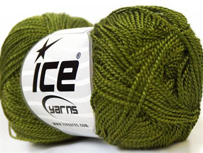 Lot of 10 Skeins Ice Yarns ETAMIN Hand Knitting Yarn Dark Olive Green