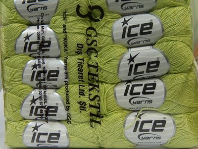 Lot of 10 Skeins Ice Yarns ETAMIN Hand Knitting Yarn Light Green