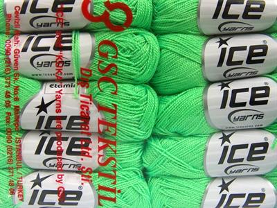 Lot of 10 Skeins Ice Yarns ETAMIN Hand Knitting Yarn Neon Green