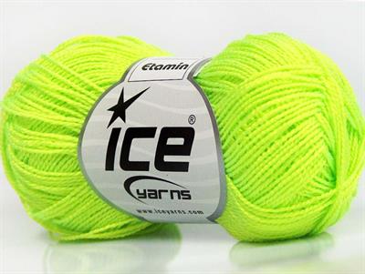 Lot of 10 Skeins Ice Yarns ETAMIN Hand Knitting Yarn Neon Green