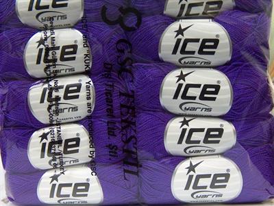 Lot of 10 Skeins Ice Yarns ETAMIN Hand Knitting Yarn Purple