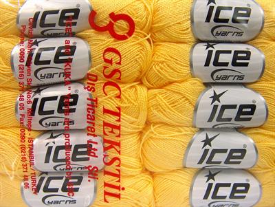 Lot of 10 Skeins Ice Yarns ETAMIN Hand Knitting Yarn Yellow