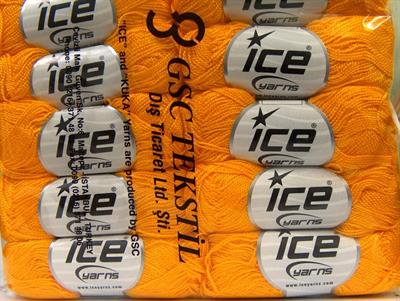 Lot of 10 Skeins Ice Yarns ETAMIN Hand Knitting Yarn Yellow