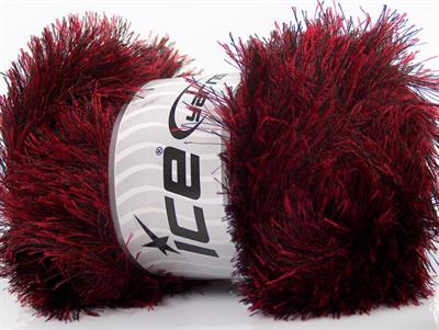 Lot of 4 x 100gr Skeins Ice Yarns EYELASH 100GR Hand Knitting Yarn Red Black