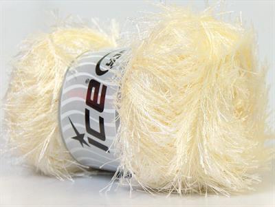 Lot of 4 x 100gr Skeins Ice Yarns EYELASH 100GR Hand Knitting Yarn Cream