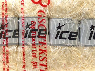 Lot of 4 x 100gr Skeins Ice Yarns EYELASH 100GR Hand Knitting Yarn Cream