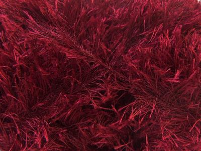 Lot of 4 x 100gr Skeins Ice Yarns EYELASH 100GR Hand Knitting Yarn Dark Red