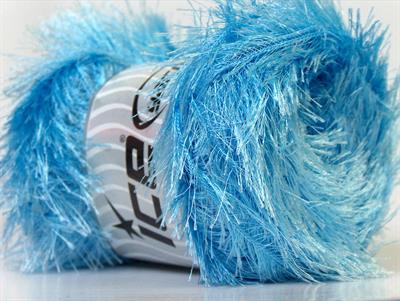 Lot of 4 x 100gr Skeins Ice Yarns EYELASH 100GR Hand Knitting Yarn Light Blue