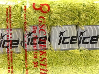 Lot of 4 x 100gr Skeins Ice Yarns EYELASH 100GR Hand Knitting Yarn Light Green