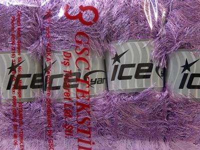 Lot of 4 x 100gr Skeins Ice Yarns EYELASH 100GR Hand Knitting Yarn Lilac