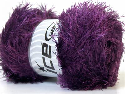 Lot of 4 x 100gr Skeins Ice Yarns EYELASH 100GR Hand Knitting Yarn Maroon