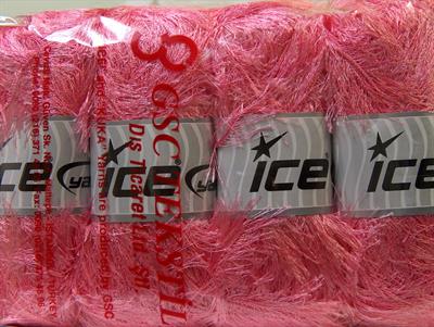 Lot of 4 x 100gr Skeins Ice Yarns EYELASH 100GR Hand Knitting Yarn Pink