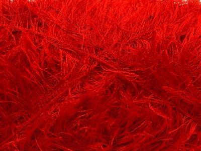 Lot of 4 x 100gr Skeins Ice Yarns EYELASH 100GR Hand Knitting Yarn Bright Red