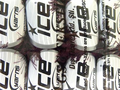 8x50gr. EYELASH  Koyu Bordo Yumoş, Sakallı, Kışlık, Kalın