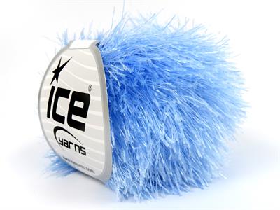 Lot of 8 Skeins Ice Yarns EYELASH GLITZ 50GR Hand Knitting Yarn Light Blue