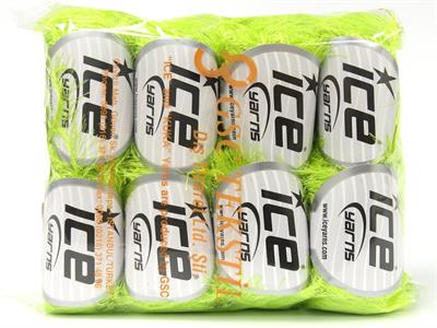 Lot of 8 Skeins Ice Yarns EYELASH GLITZ 50GR Hand Knitting Yarn Light Green