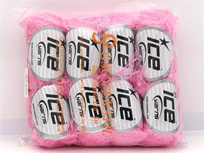 Lot of 8 Skeins Ice Yarns EYELASH GLITZ 50GR Hand Knitting Yarn Light Pink