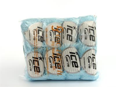 Lot of 8 Skeins Ice Yarns EYELASH GLITZ 50GR Yarn Light Turquoise