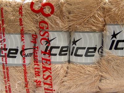 4x100gr. EYELASH GLITZ Simli Cafe Latte  Metalik Simli, Yumoş, Sakallı, Kışlık, Kalın