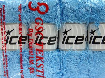 4x100gr. EYELASH GLITZ Simli Açık Mavi Metalik Simli, Yumoş, Sakallı, Kışlık, Kalın