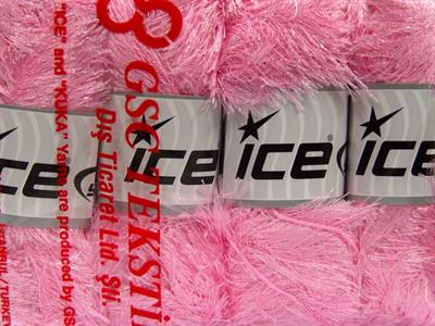 4x100gr. EYELASH GLITZ Simli Açık Pembe Metalik Simli, Yumoş, Sakallı, Kışlık, Kalın