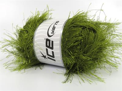 2x200gr. EYELASH SUPERBULKY  Açık Haki Yumoş, Sakallı, Kışlık, Çok Kalın